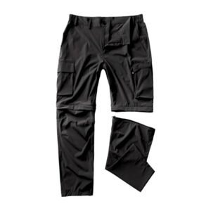 Gash Hao Pants Outdoor Lightweight Convertible to Shorts Fishing Hiking Black